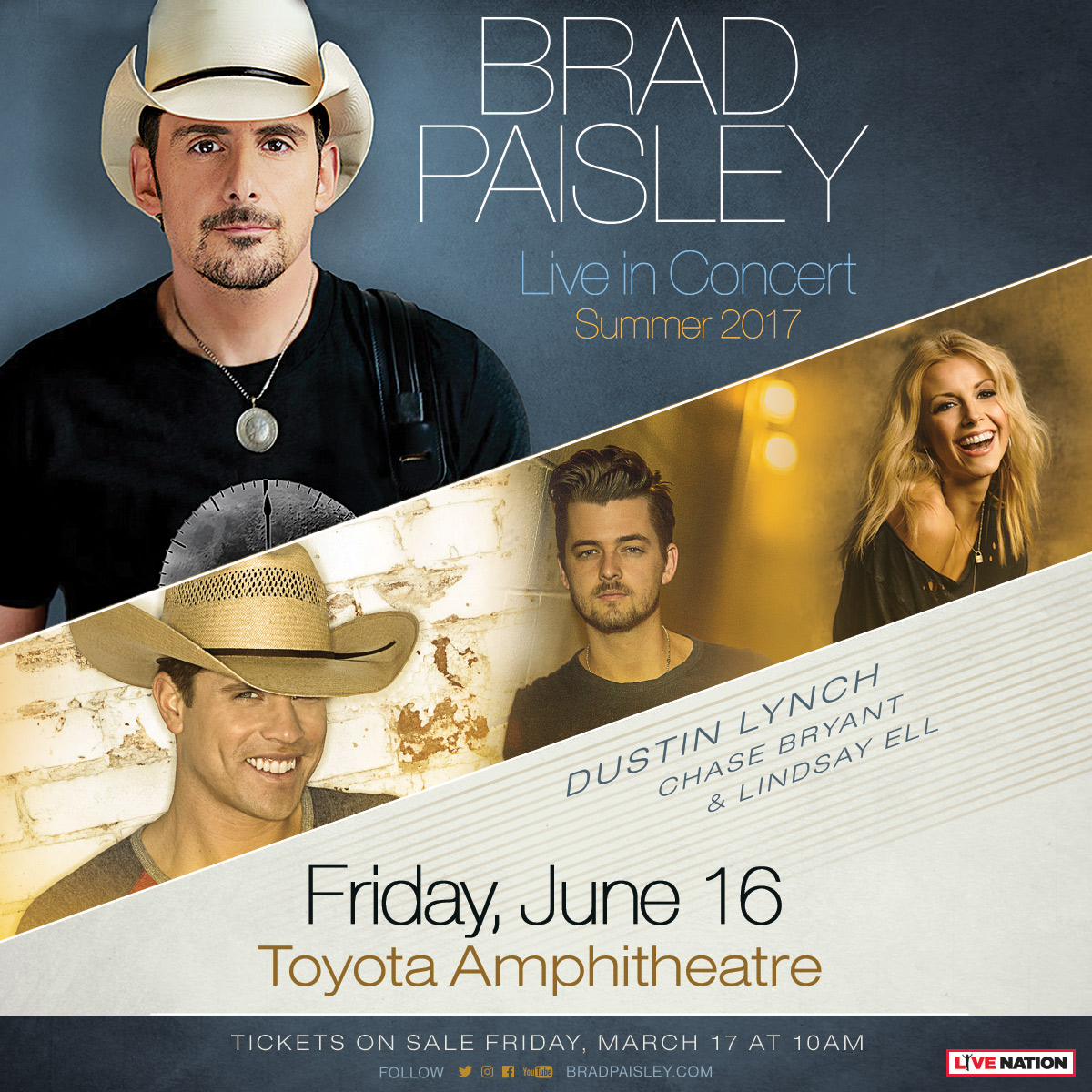 Brad Paisley Live in Concert Summer 2017 KBULFM